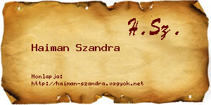 Haiman Szandra névjegykártya